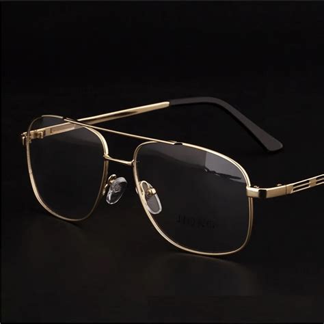 gold frame fashion glasses men's.